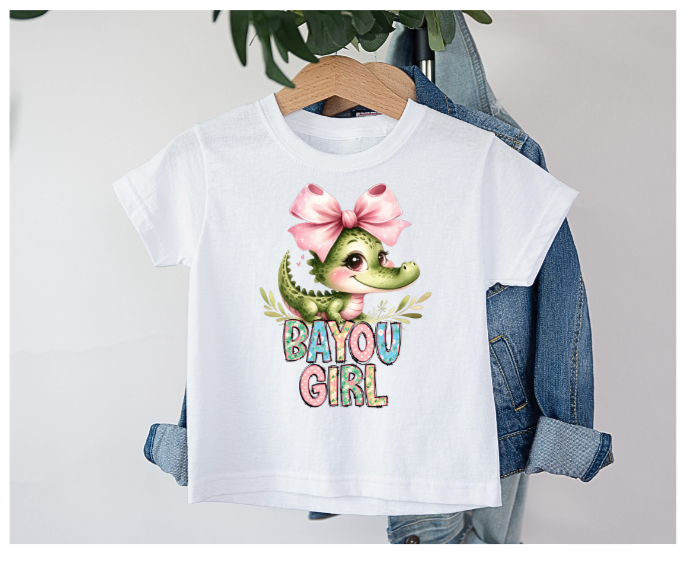 Preppy Southern Style Bayou Girl Alligator Tee ~ Tshirt