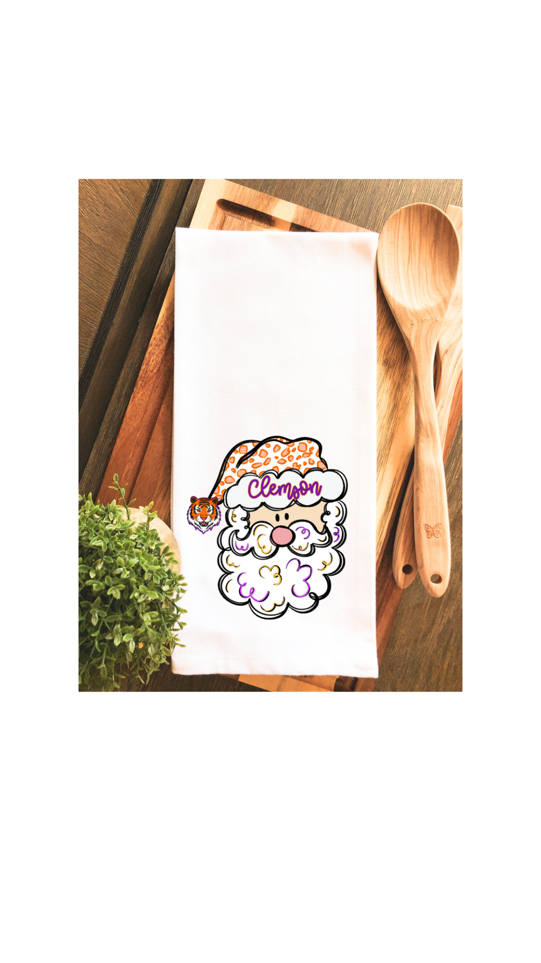 Clemson Game Day Santa Tea Towel - Hand Towel
