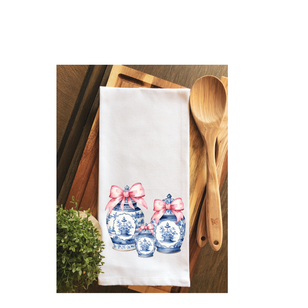 Coquette Chinoiserie Ginger Jar Tea Towels