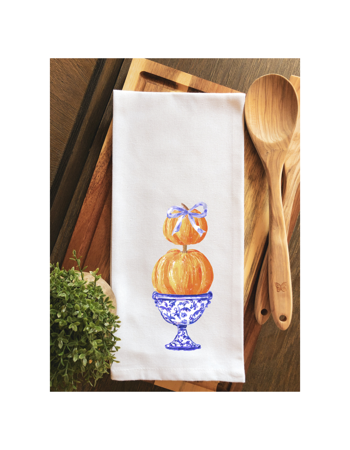 Chinoiserie Pumpkins Tea Towel