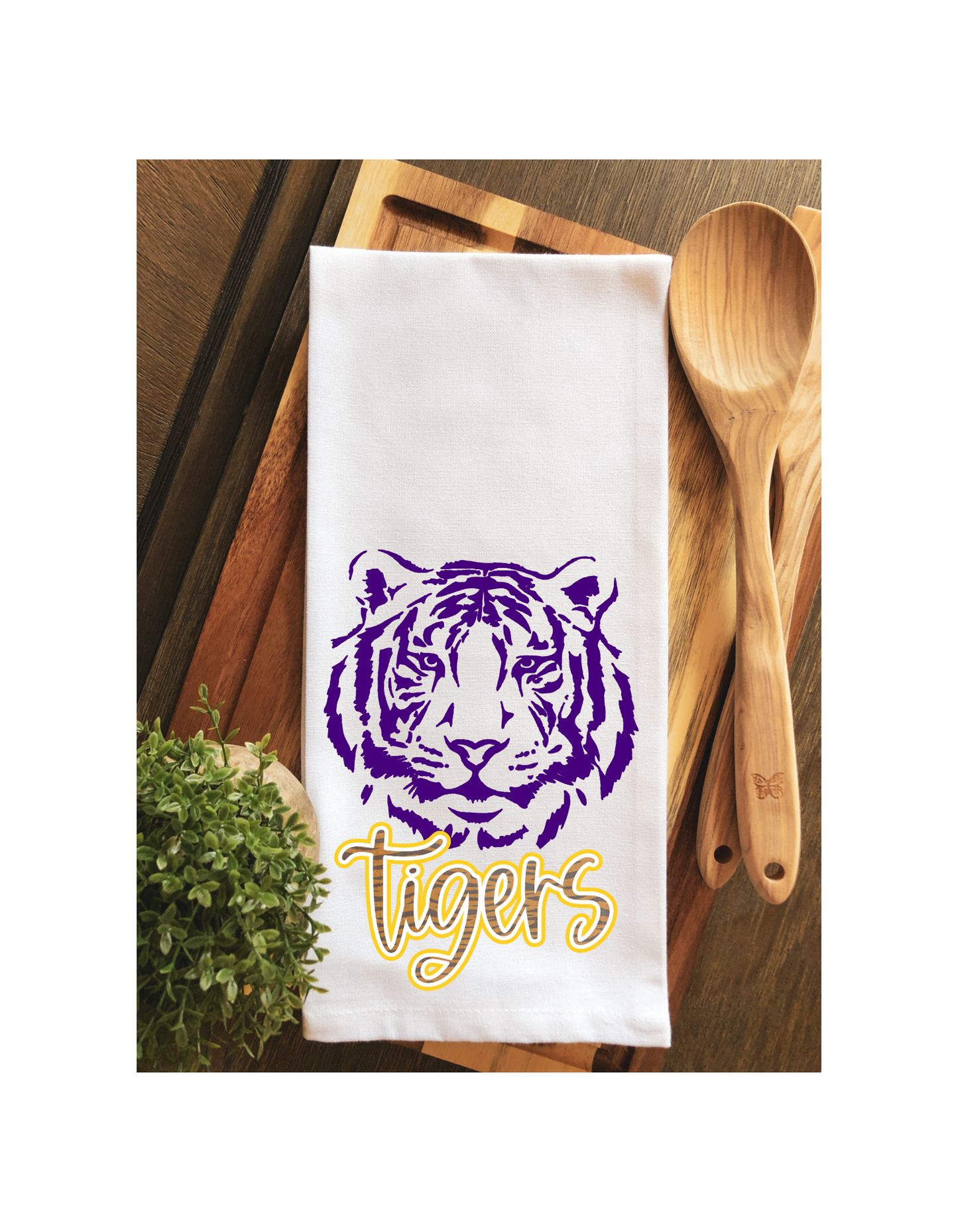 Tigers Purple and Gold Gameday Tea Towel