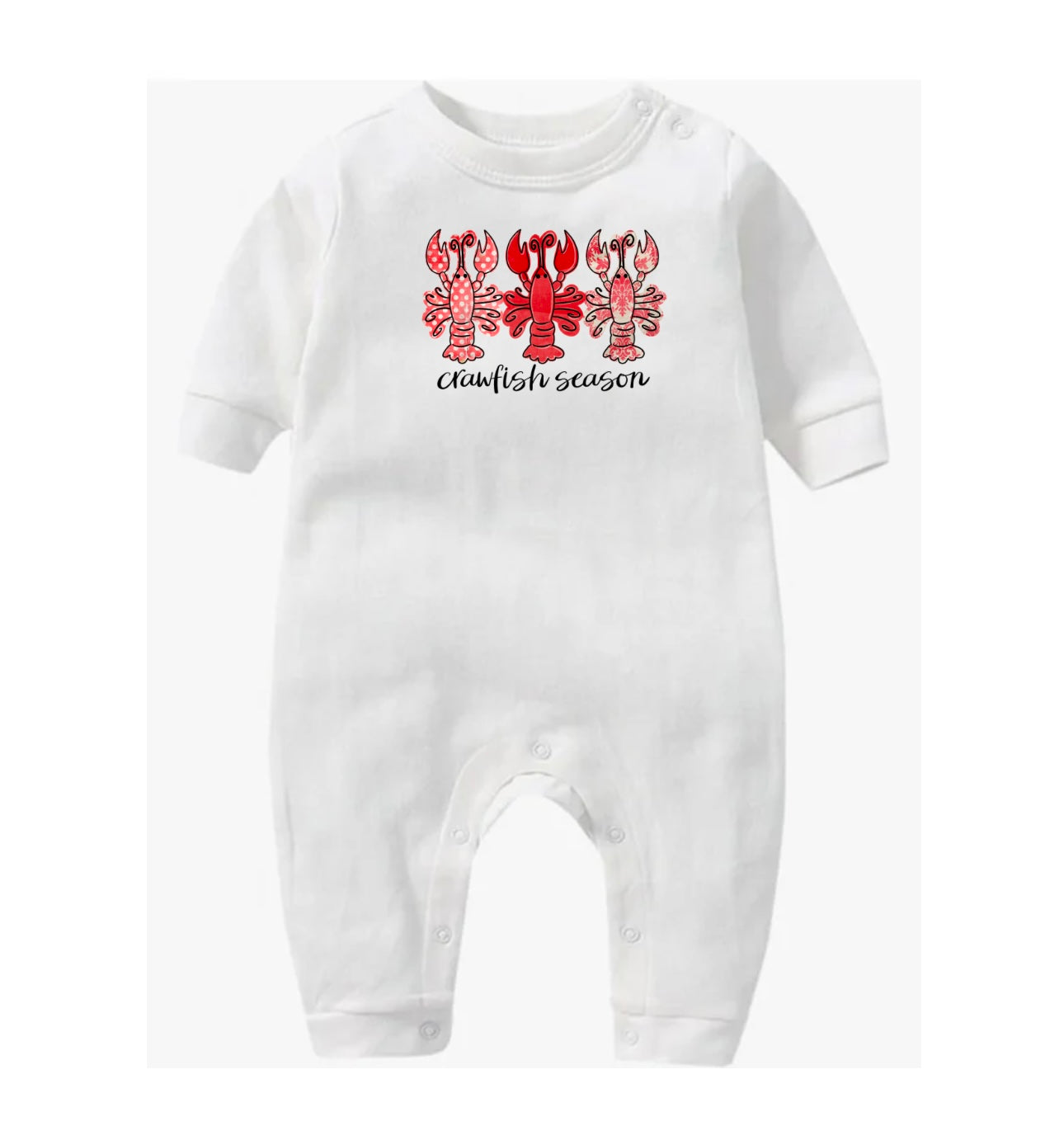 Red Toile Crawfish Infant Romper