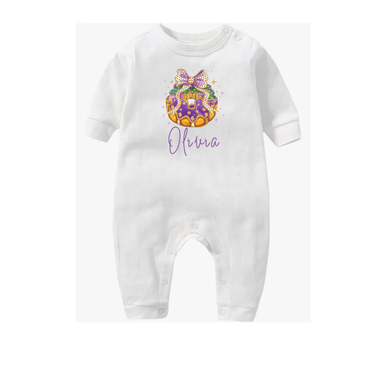 Mardi Gras Coquette King Cake Infant Romper