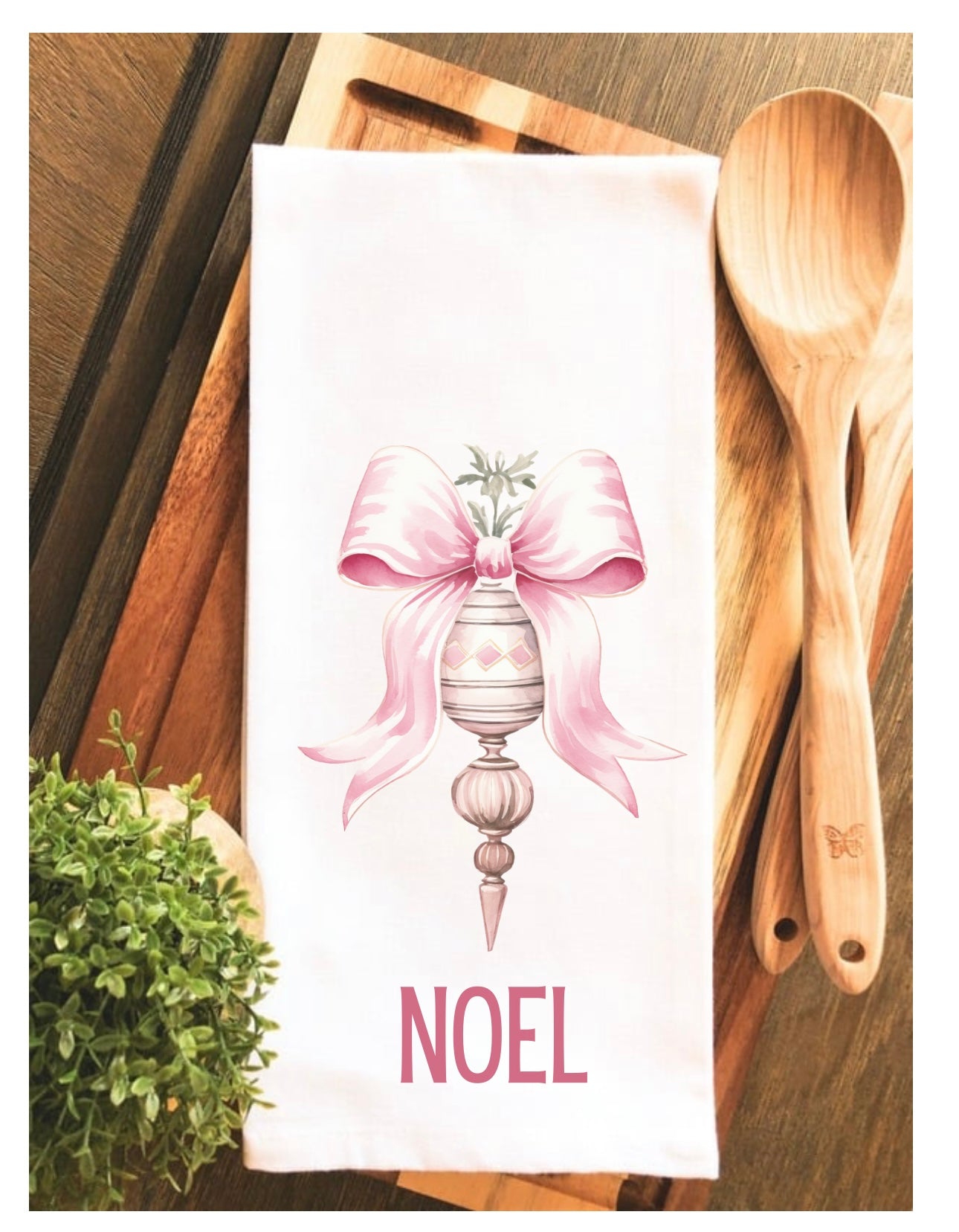 Noel Croquette Pink Bauble Tea Towel - Hand Towel