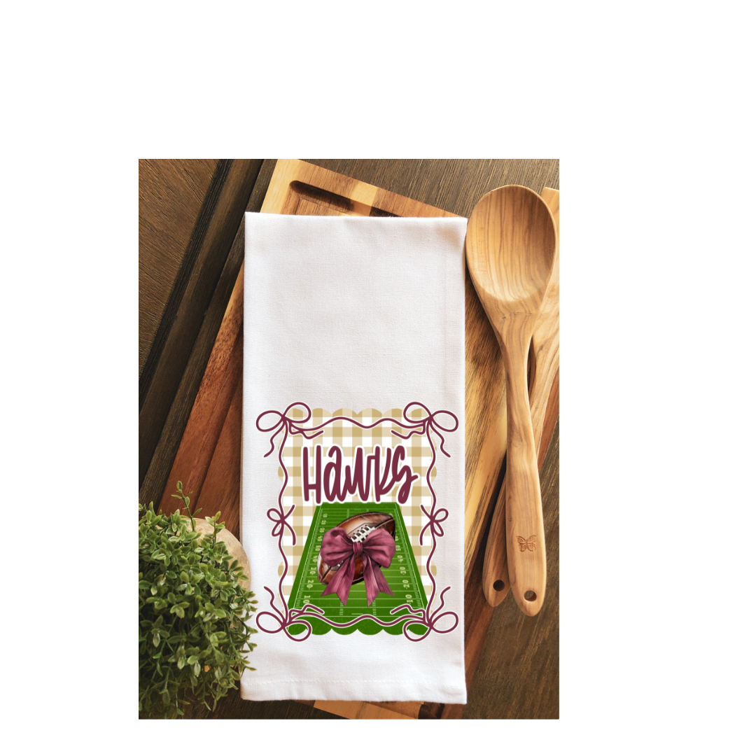 ULM Preppy HAWKS Gameday Tea Towel