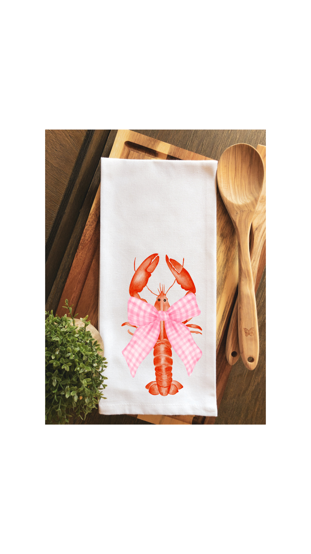 Preppy Coquette Crawfish Tea Towel - Kitchen Towel