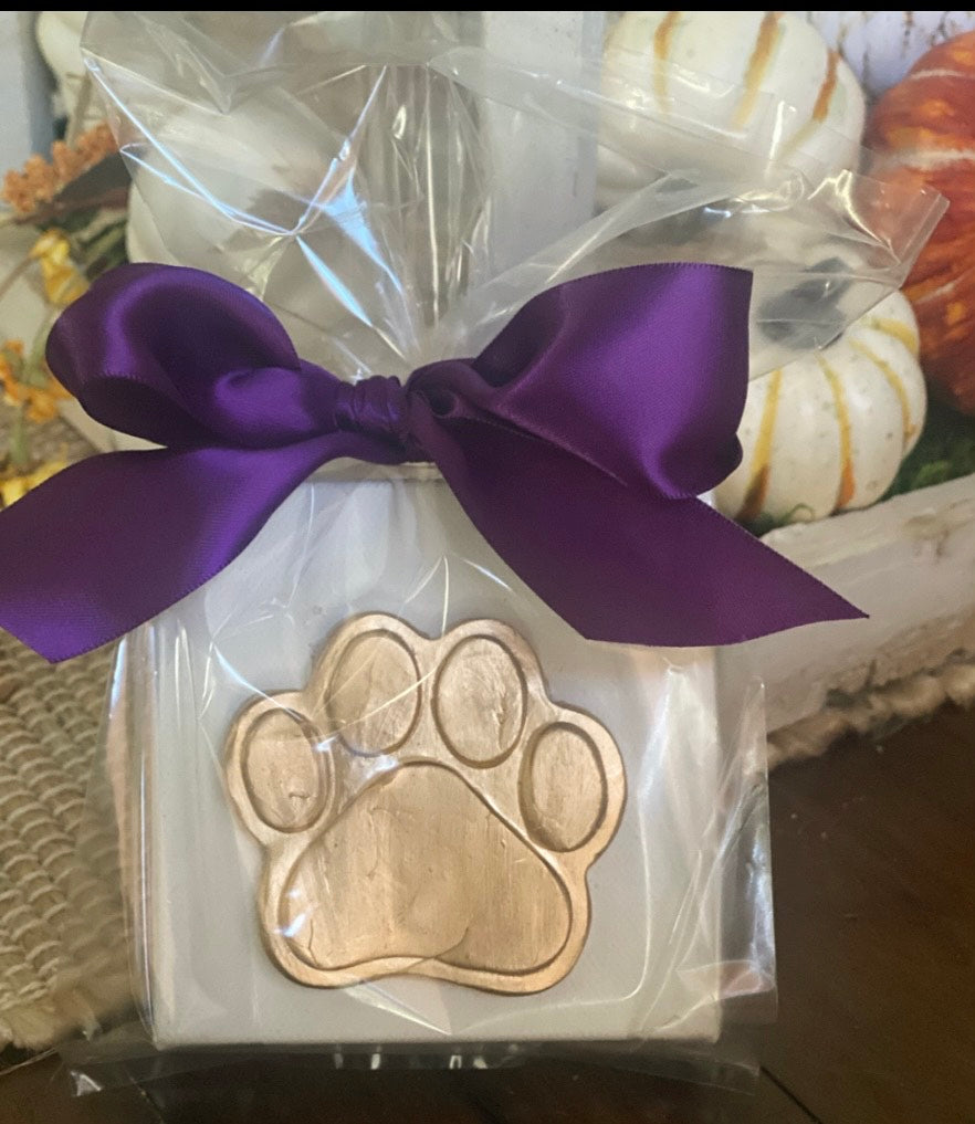 Gold Leaf Game Day Tiger Paw Canvas Art