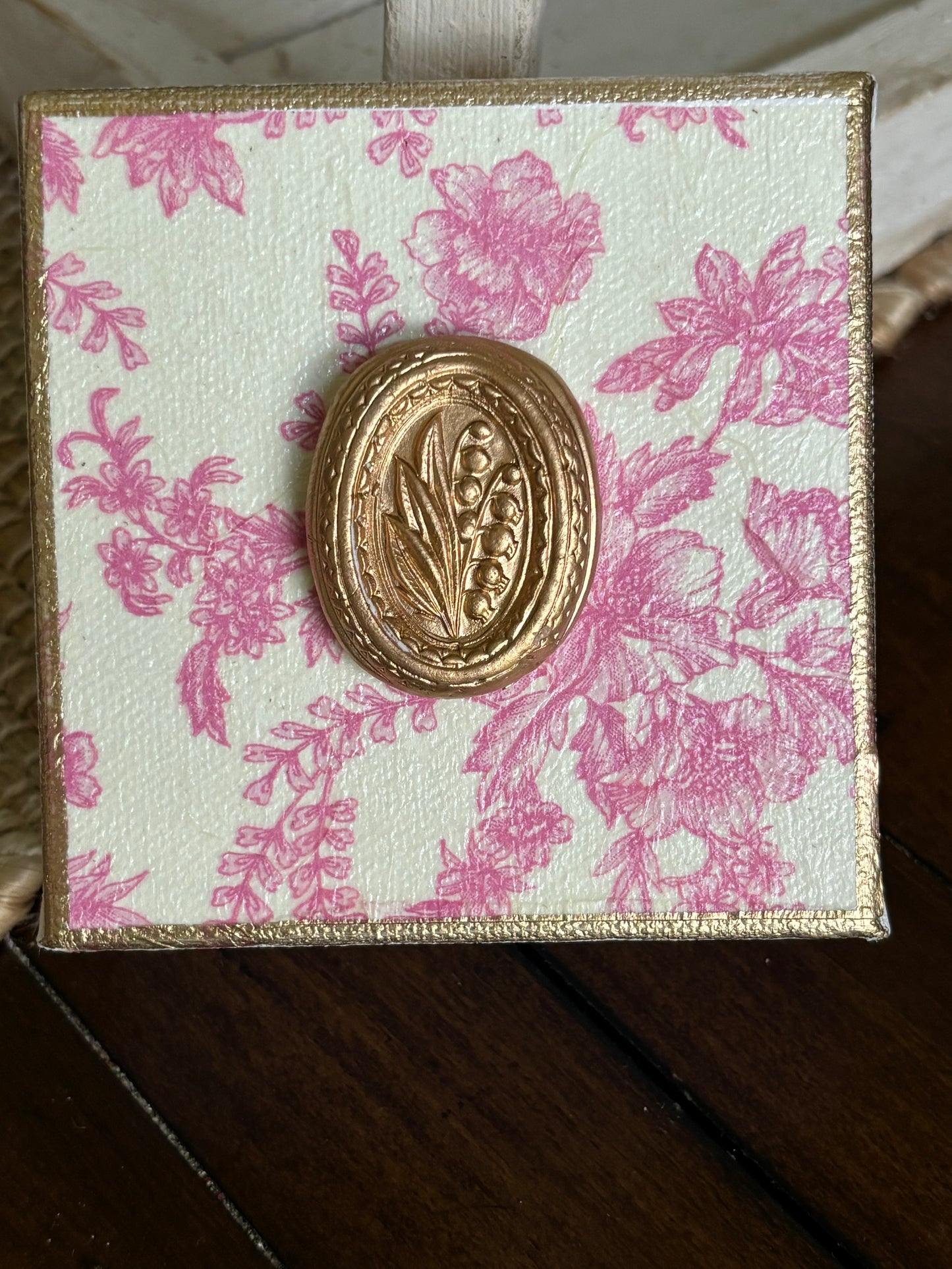 Gold Gilded Lily of the Valley Vintage Floral Design Canvas