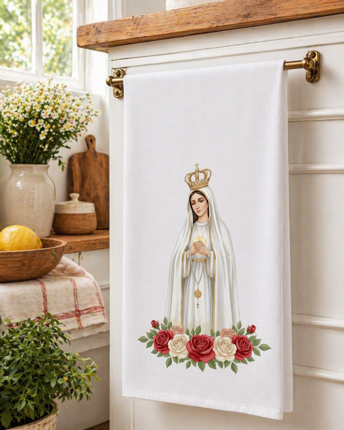 Our Lady of Fatima Tea Towel