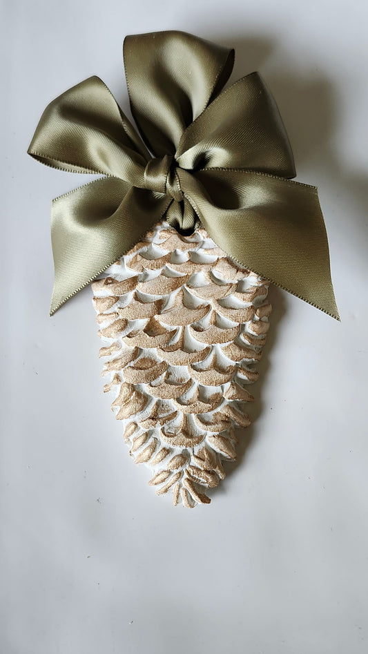 Hand Brushed Gold Leaf Pinecone Ornament