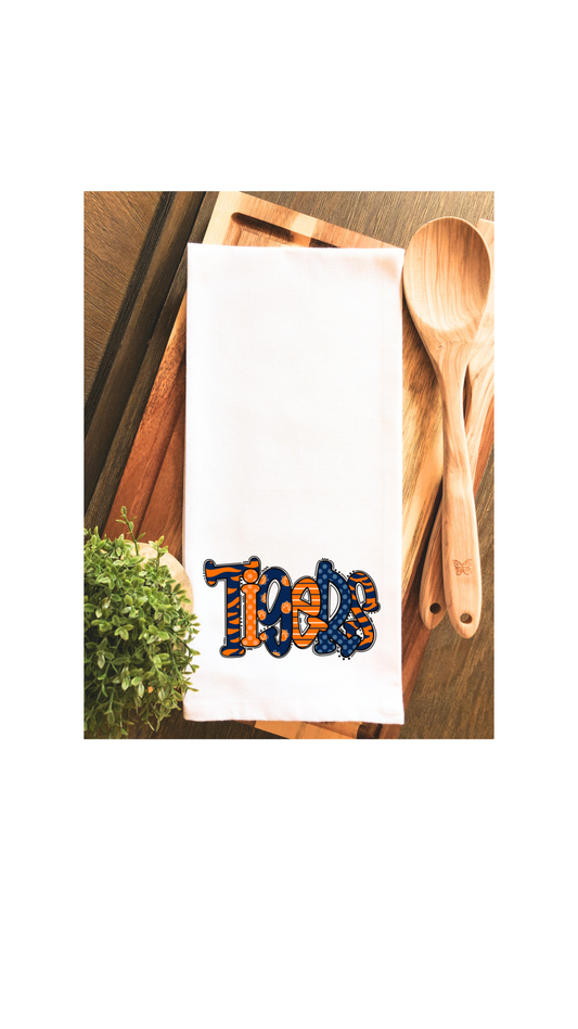 Preppy Auburn TIGERS Game Day Tea Towel - Hand Towel