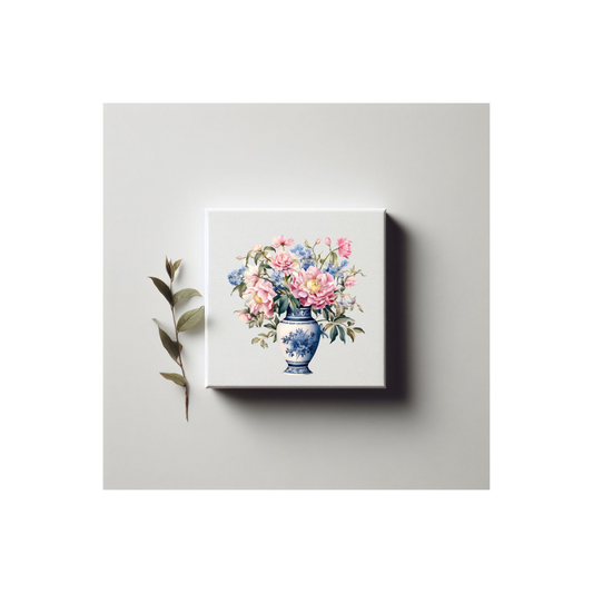 Chinoiserie Floral Bouquet Canvas Art