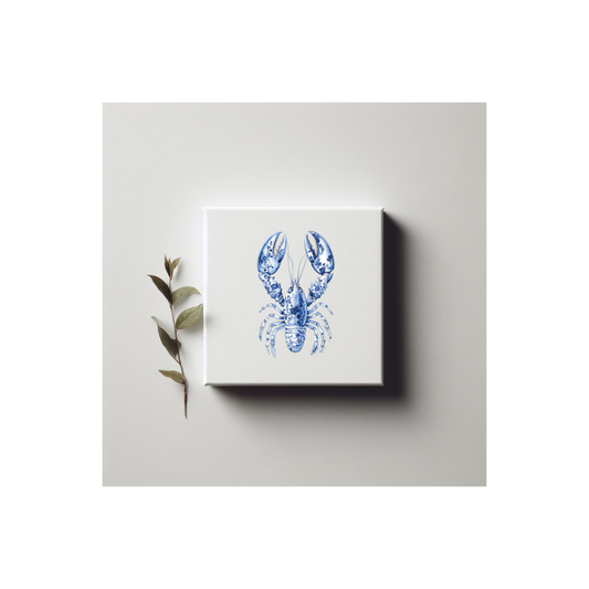 Grand Millennial Chinoiserie Coastal Lobster Canvas