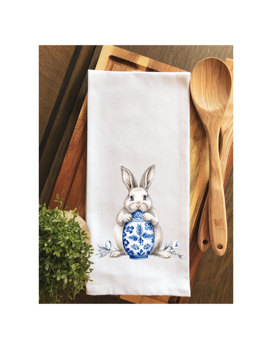 Chinoiserie Bunny Tea Towel
