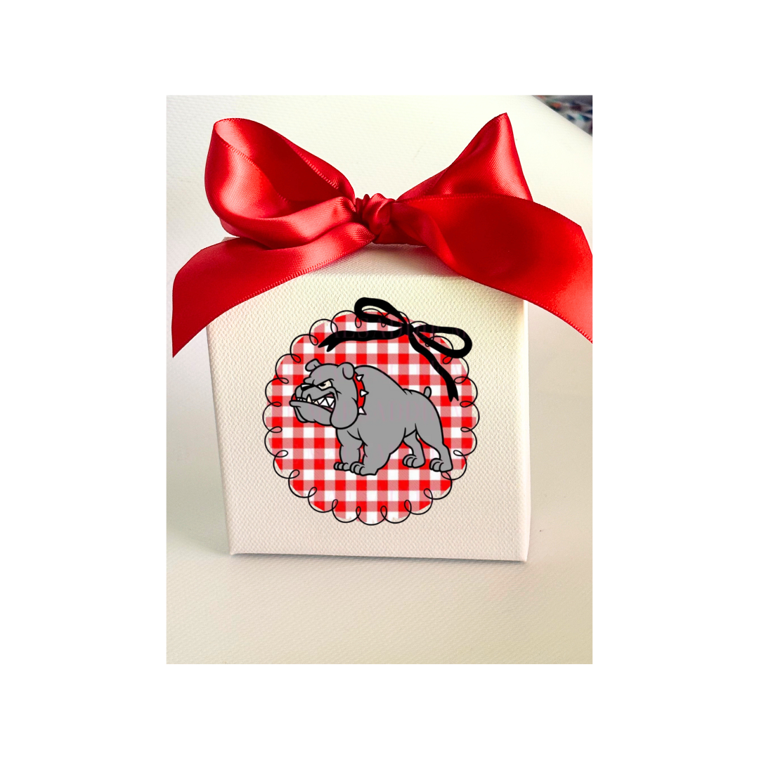 Preppy Gingham Georgia Bulldog Gameday Canvas