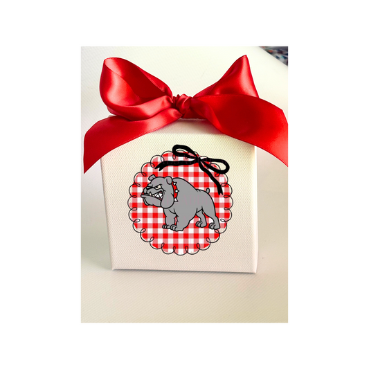 Preppy Gingham Georgia Bulldog Gameday Canvas