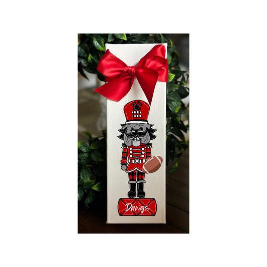 Whimsical Georgia Bulldog Gameday Nutcracker Canvas