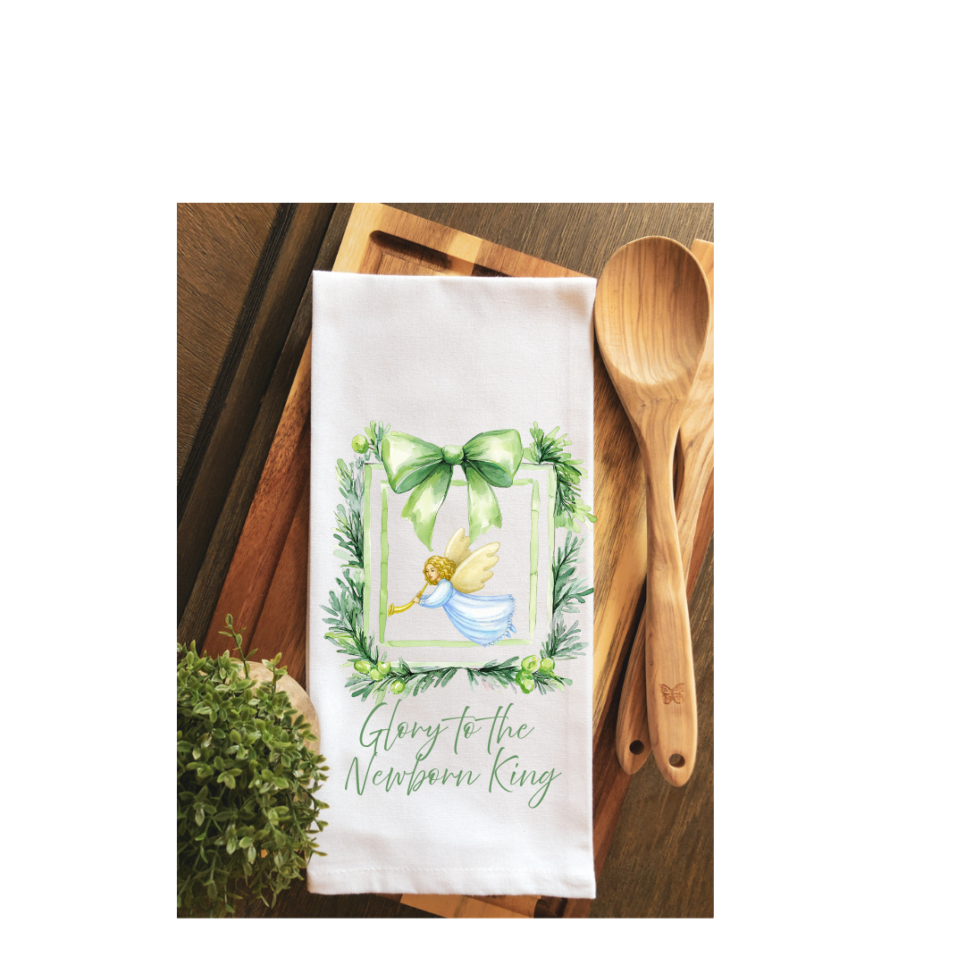 Glory to the Newborn King Tea Towel