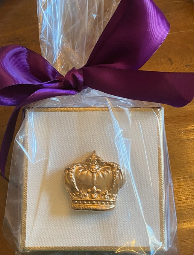 Hand Brushed Gold Leaf Mini Crown Canvas Art