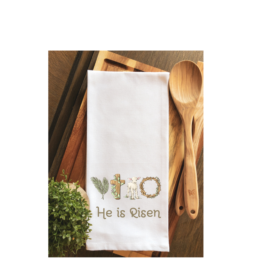 He Is Risen Easter Tea Towel - Hand Towel