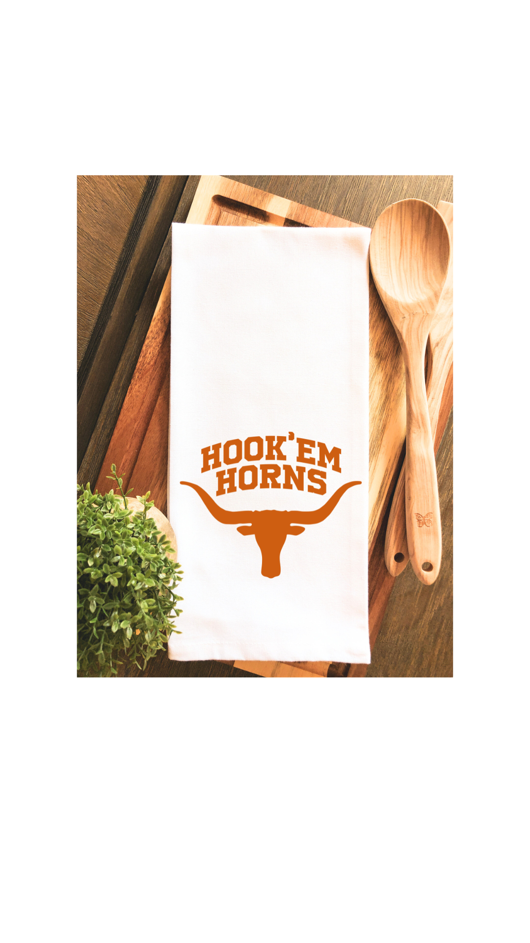 Texas Longhorn Hook 'Em Horns Gameday Tea Towel- Hand Towel