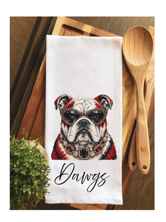 Boujee DAWGS Gameday Tea Towel