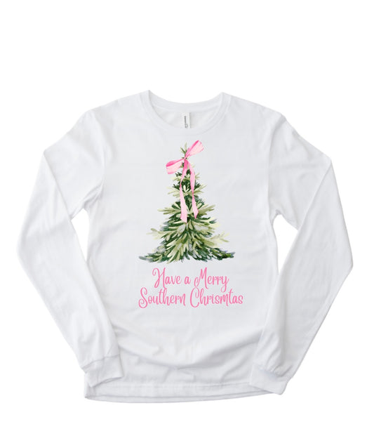 Preppy Have a Merry Southern Christmas Long Sleeve Tee