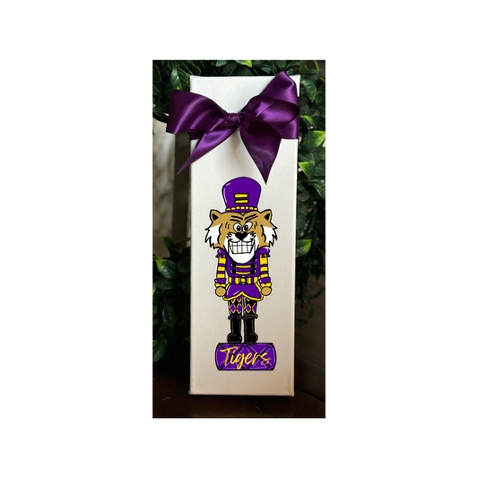 Whimsical LSU Tiger Gameday Nutcracker Canvas