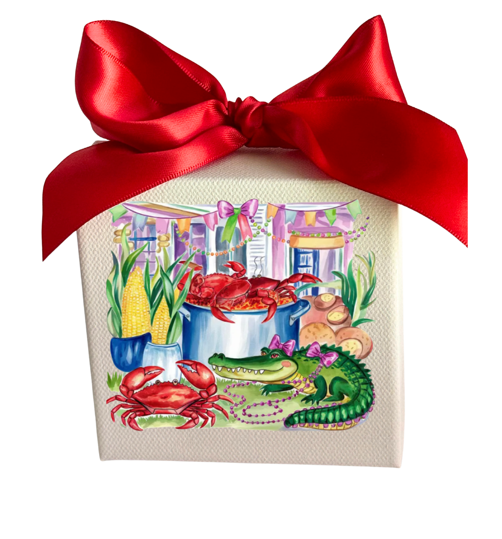 Preppy Louisiana Crawfish Season Canvas Art