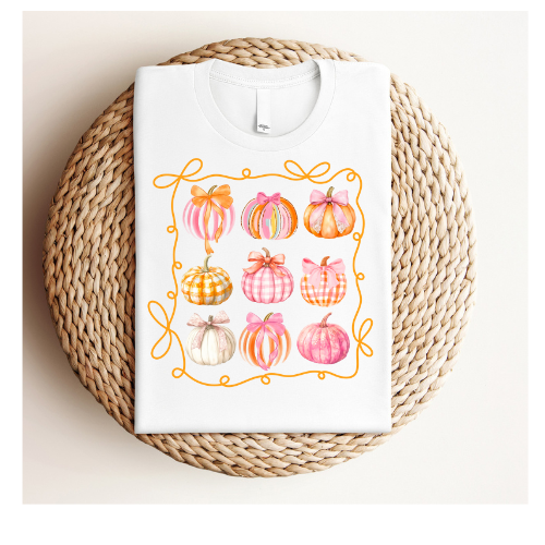 Preppy Pumpkins Coquette Collage Tee