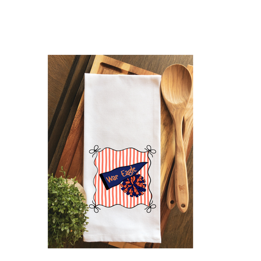 Preppy Auburn WAR EAGLES Gameday Tea Towel