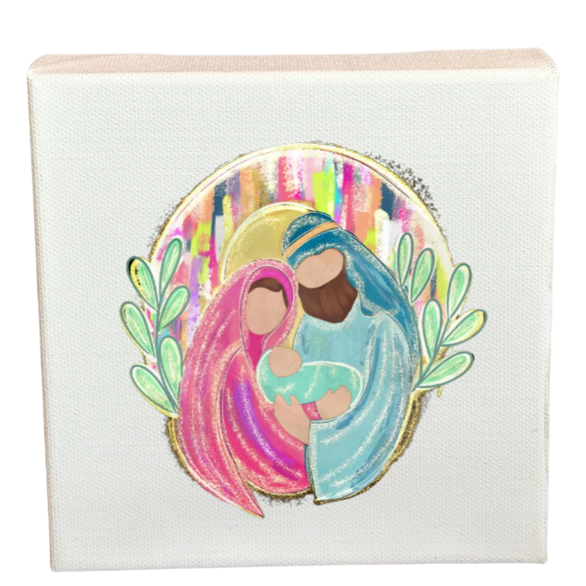 Watercolor Nativity Canvas Art