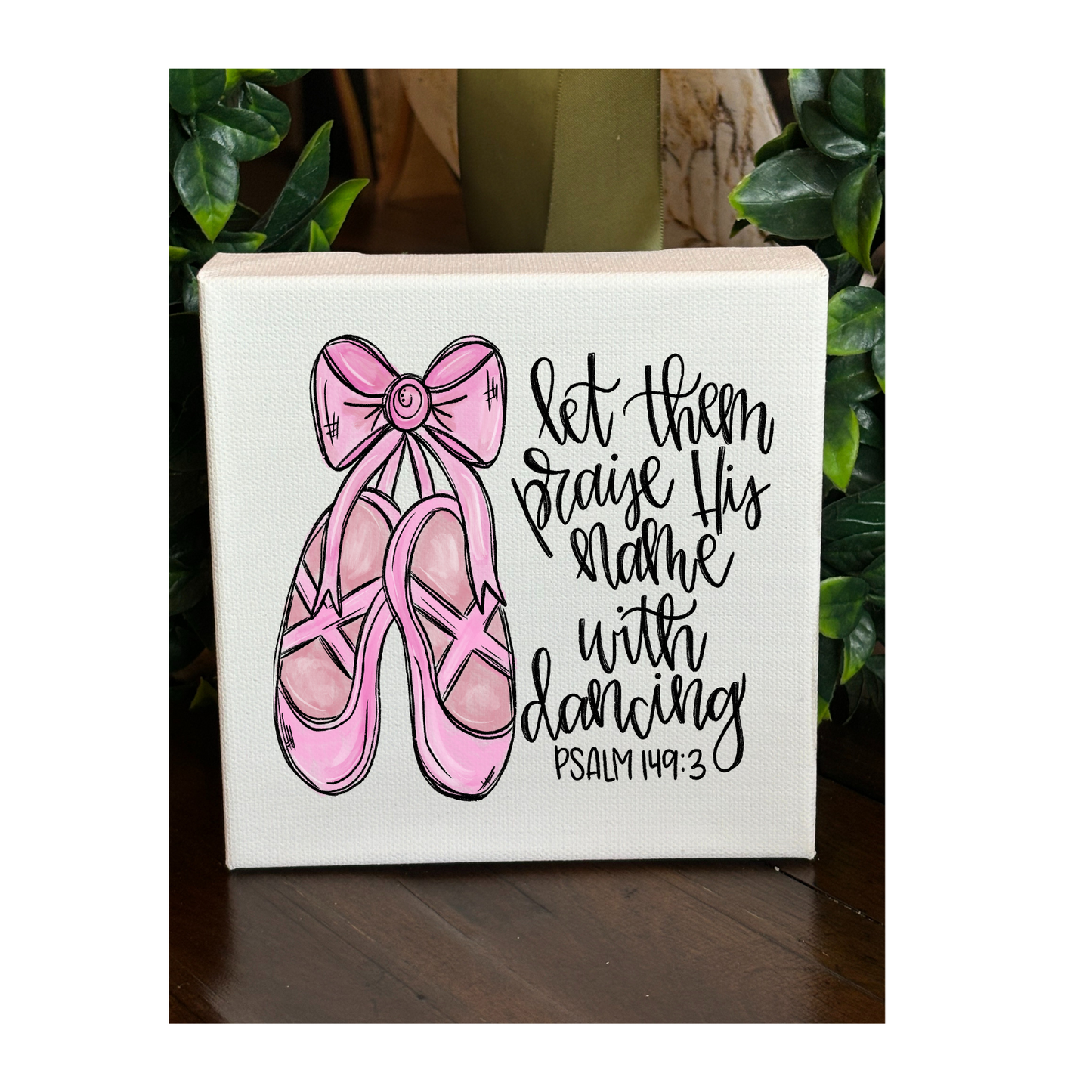 Ballet Slipper Scripture Canvas Art