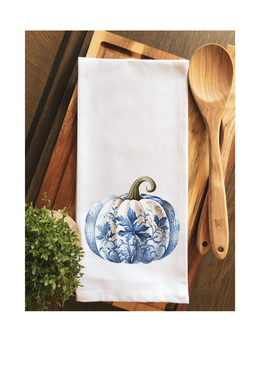 Chinoiserie Pumpkin Tea Towel ~ Hand Towel