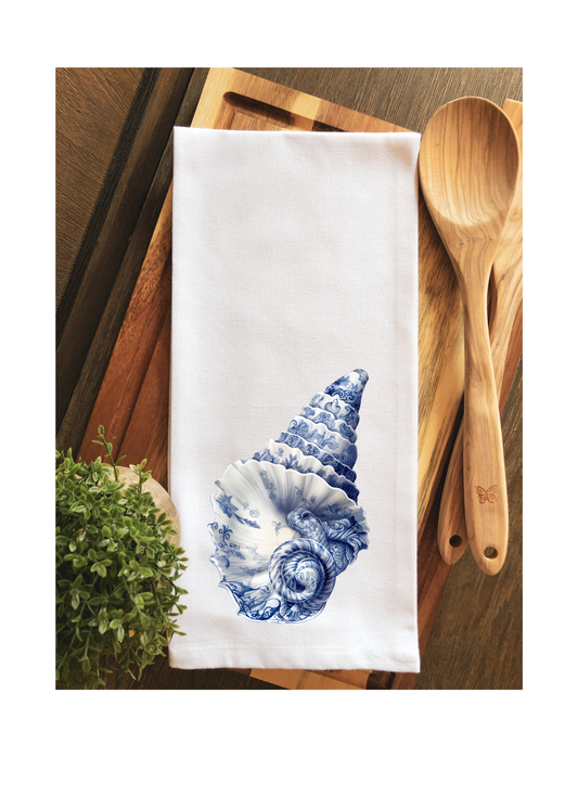 Chinoiserie Sea Shell Tea Towel ~ Hand Towel