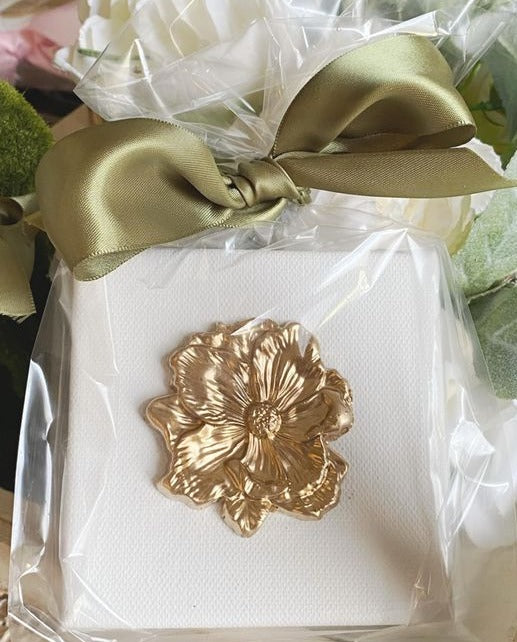 Hand Brushed Gold Leaf Southern Magnolia Canvas Art